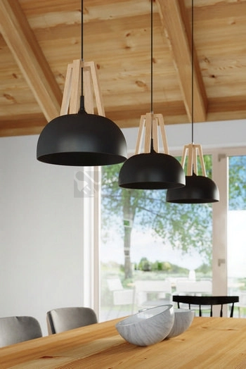 Obrázek produktu Lustr SOLLUX Casco E27 1x60W bez zdroje SL.0390 přírodní dřevo a ocel černá 6