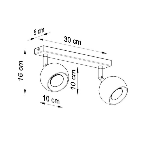 Stropní bodové svítidlo SOLLUX Oculare 2 GU10 2x40W bez zdroje SL.0438 bílá (obrázek 4)