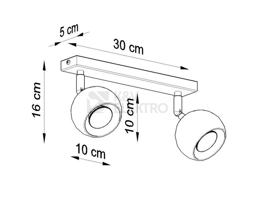 Obrázek produktu Stropní bodové svítidlo SOLLUX Oculare 2 GU10 2x40W bez zdroje SL.0438 bílá 3