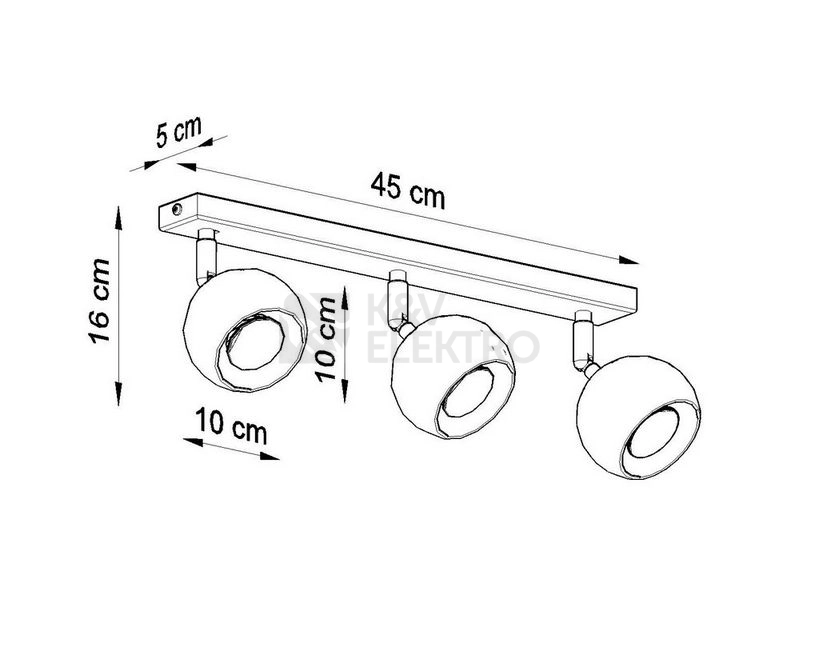 Obrázek produktu Stropní bodové svítidlo SOLLUX Oculare 3 GU10 3x40W bez zdroje SL.0439 bílá 3