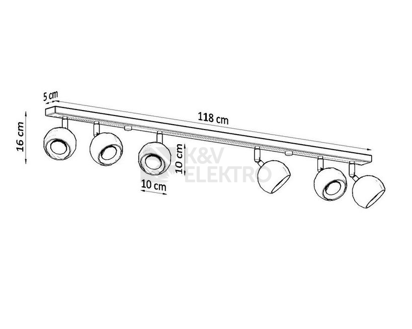 Obrázek produktu Stropní bodové svítidlo SOLLUX Oculare 6l GU10 6x40W bez zdroje SL.0442 bílá 3
