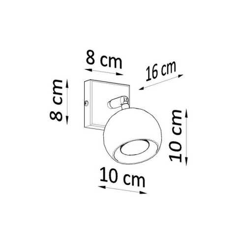 Nástěnné bodové svítidlo SOLLUX Oculare GU10 1x40W bez zdroje SL.0443 černá (obrázek 3)