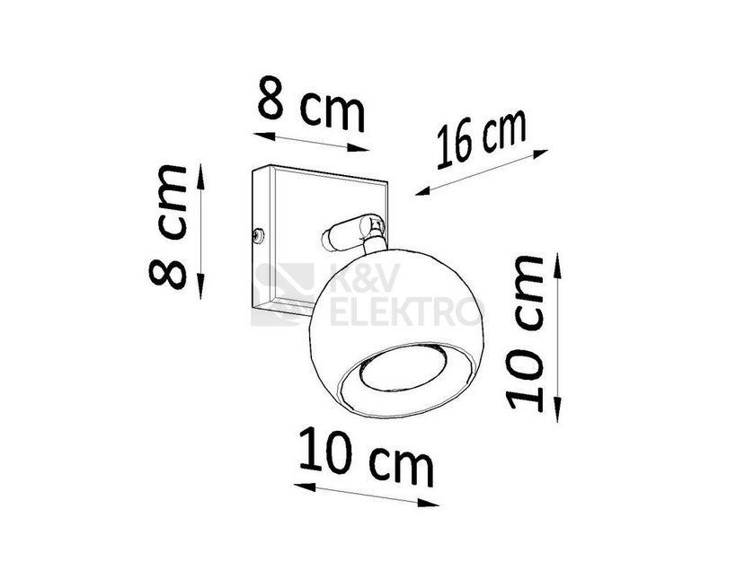 Obrázek produktu Nástěnné bodové svítidlo SOLLUX Oculare GU10 1x40W bez zdroje SL.0443 černá 3