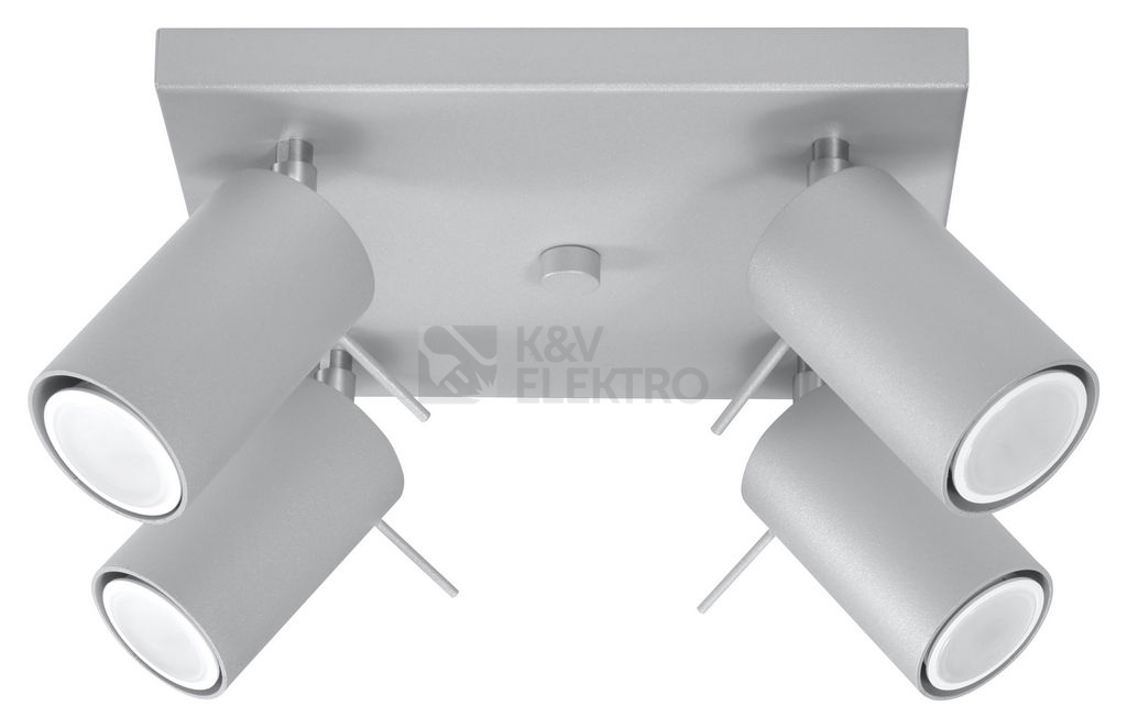 Obrázek produktu Stropní bodové svítidlo SOLLUX Ring 4 GU10 4x40W bez zdroje SL.0452 šedá 0