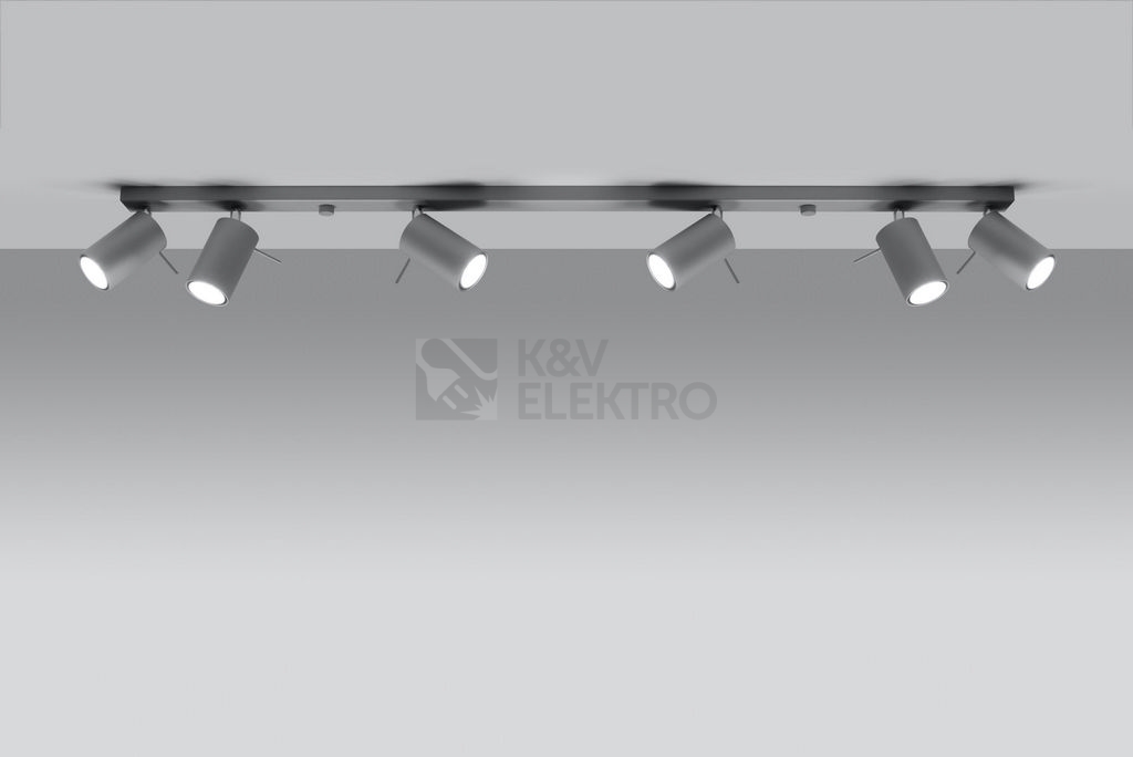 Obrázek produktu Stropní bodové svítidlo SOLLUX Ring 6l GU10 6x40W bez zdroje SL.0454 šedá 2