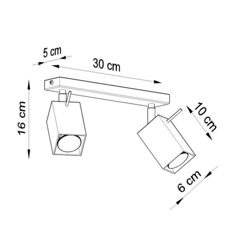 Bodové svítidlo SOLLUX Merida 2 GU10 2x40W bez zdroje SL.0456 šedá (obrázek 2)