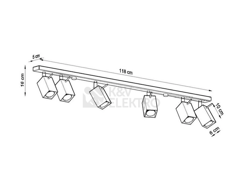 Obrázek produktu Bodové svítidlo SOLLUX Merida 6l GU10 6x40W bez zdroje SL.0464 bílá 3