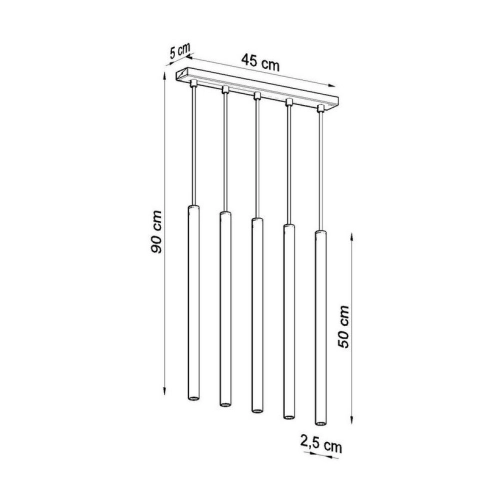 Lustr SOLLUX Pastelo 5 G9 5x40W bez zdroje SL.0472 černá (obrázek 4)