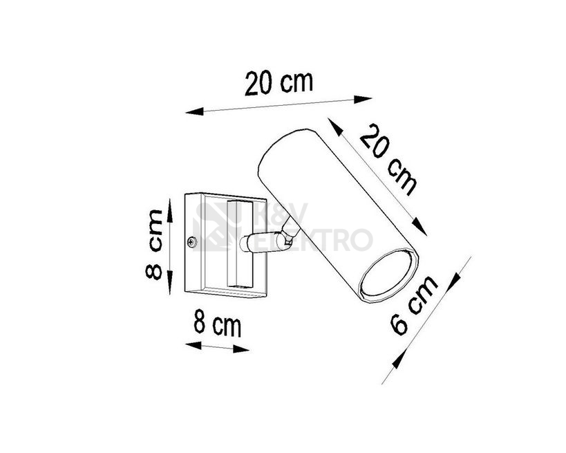 Obrázek produktu Nástěnné bodové svítidlo SOLLUX Direzione GU10 1x40W bez zdroje SL.0498 černá 3