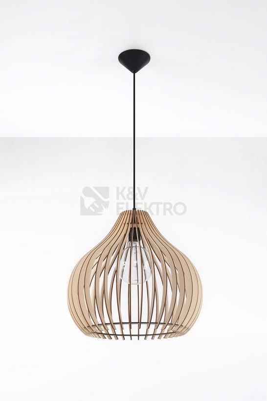 Obrázek produktu Lustr SOLLUX Aprilla E27 1x60W bez zdroje SL.0639 přírodní dřevo 1