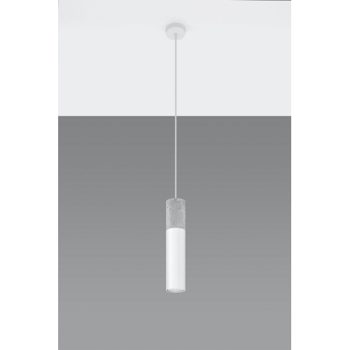 Lustr SOLLUX Borgio 1 GU10 1x40W bez zdroje SL.0647 beton a ocel bílá