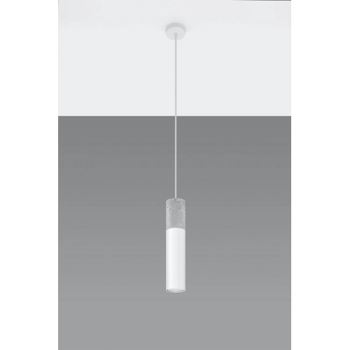 Lustr SOLLUX Borgio 1 GU10 1x40W bez zdroje SL.0647 beton a ocel bílá (obrázek 2)