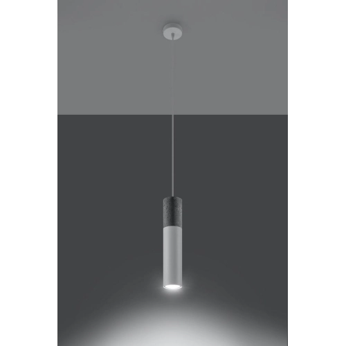 Lustr SOLLUX Borgio 1 GU10 1x40W bez zdroje SL.0647 beton a ocel bílá (obrázek 3)
