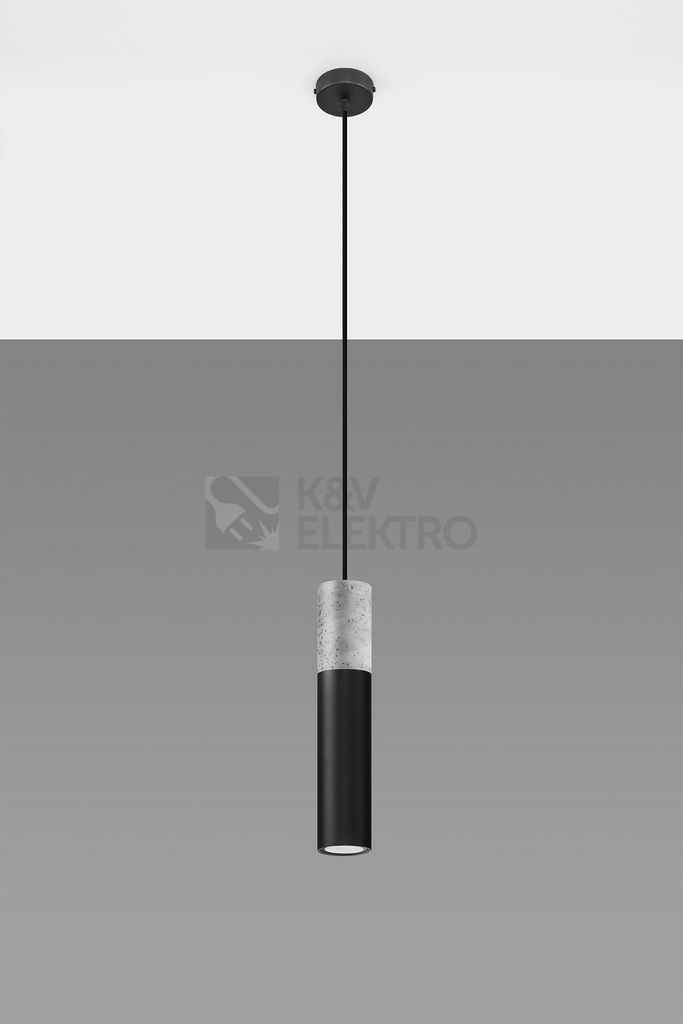 Obrázek produktu Lustr SOLLUX Borgio 1 GU10 1x40W bez zdroje SL.0650 beton a ocel černá 1