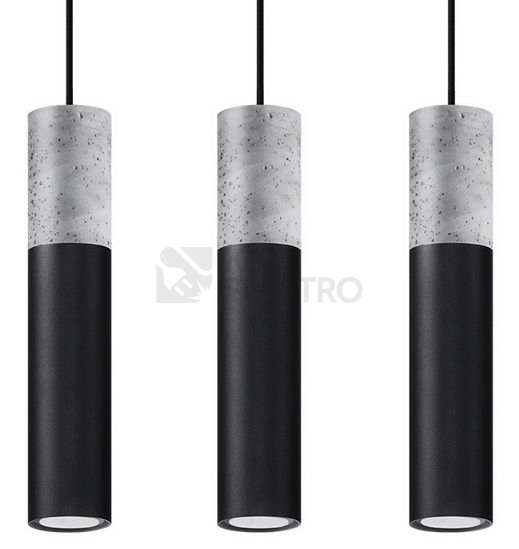 Obrázek produktu Lustr SOLLUX Borgio 3 GU10 3x40W bez zdroje SL.0652 beton a ocel černá 0