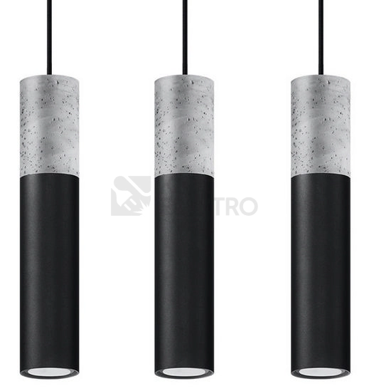 Obrázek produktu Lustr SOLLUX Borgio 3 GU10 3x40W bez zdroje SL.0652 beton a ocel černá 0