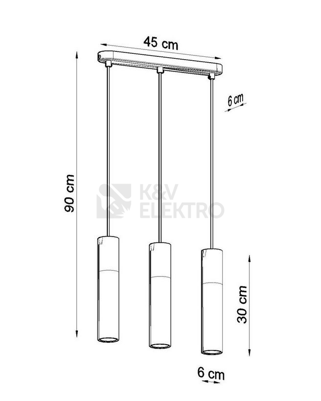 Obrázek produktu Lustr SOLLUX Borgio 3 GU10 3x40W bez zdroje SL.0652 beton a ocel černá 3