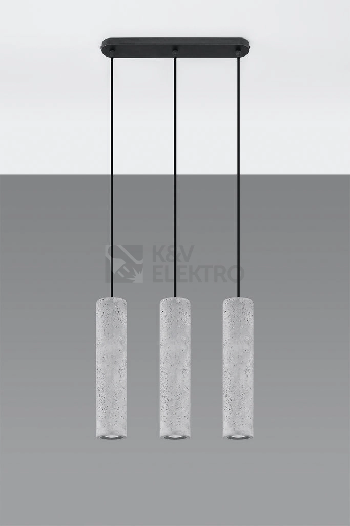 Obrázek produktu Lustr SOLLUX Luvo 3 GU10 3x40W bez zdroje SL.0655 beton 1