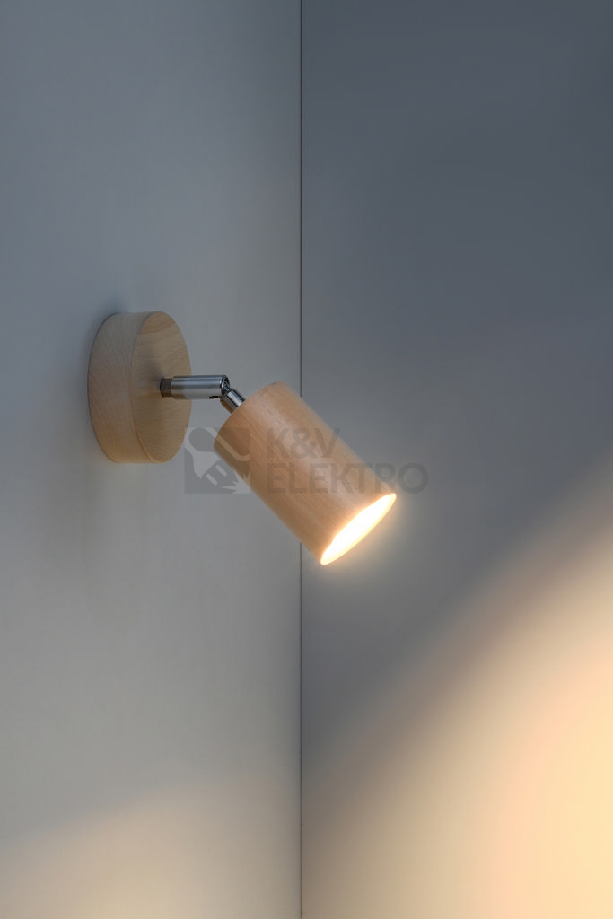 Obrázek produktu Nástěnné bodové svítidlo SOLLUX Berg GU10 1x40W bez zdroje SL.0701 přírodní dřevo 2
