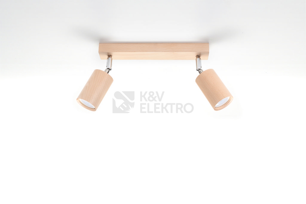 Obrázek produktu Bodové svítidlo SOLLUX Berg 2 GU10 2x40W bez zdroje SL.0702 přírodní dřevo 1