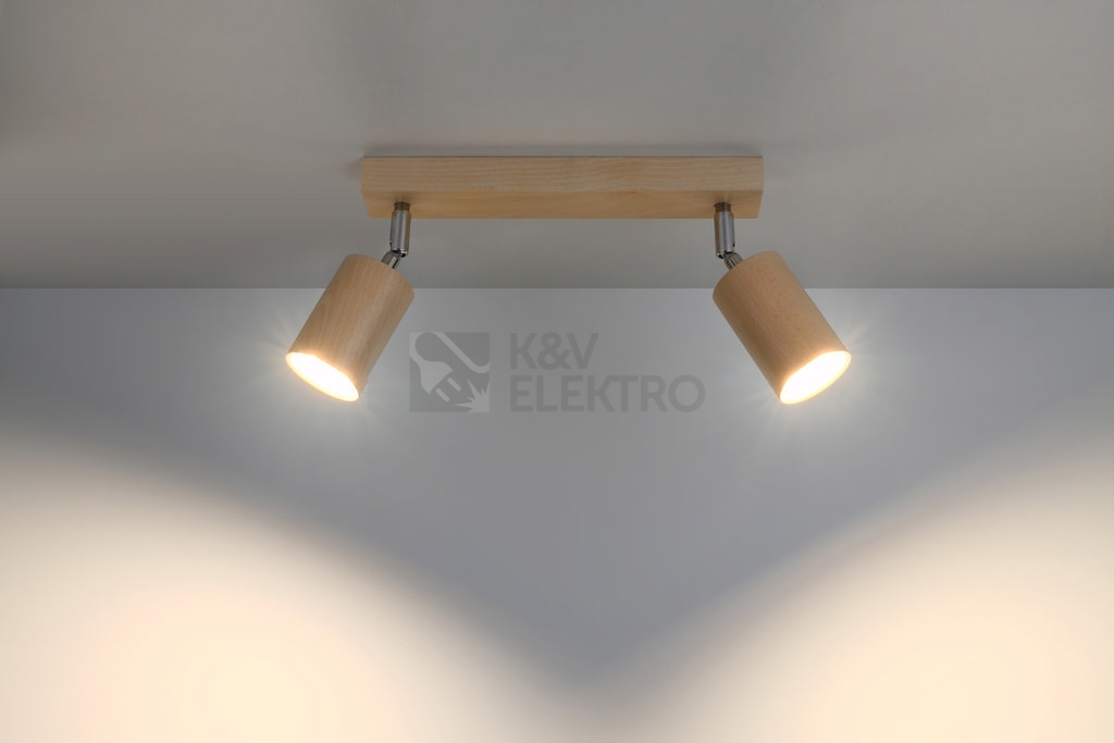 Obrázek produktu Bodové svítidlo SOLLUX Berg 2 GU10 2x40W bez zdroje SL.0702 přírodní dřevo 2