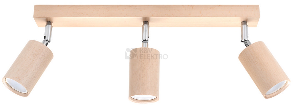 Obrázek produktu Bodové svítidlo SOLLUX Berg 3 GU10 3x40W bez zdroje SL.0703 přírodní dřevo 0