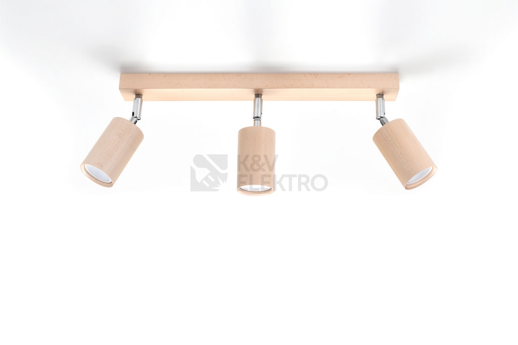 Obrázek produktu Bodové svítidlo SOLLUX Berg 3 GU10 3x40W bez zdroje SL.0703 přírodní dřevo 1