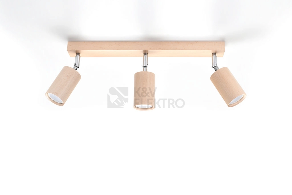 Obrázek produktu Bodové svítidlo SOLLUX Berg 3 GU10 3x40W bez zdroje SL.0703 přírodní dřevo 1