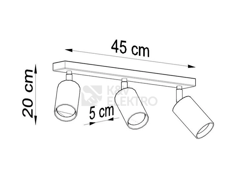 Obrázek produktu Bodové svítidlo SOLLUX Berg 3 GU10 3x40W bez zdroje SL.0703 přírodní dřevo 3
