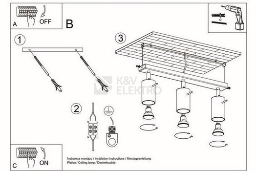 Obrázek produktu Bodové svítidlo SOLLUX Berg 3 GU10 3x40W bez zdroje SL.0703 přírodní dřevo 4