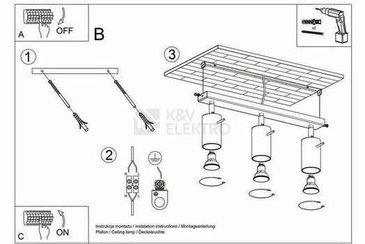Obrázek produktu Bodové svítidlo SOLLUX Berg 3 GU10 3x40W bez zdroje SL.0703 přírodní dřevo 4