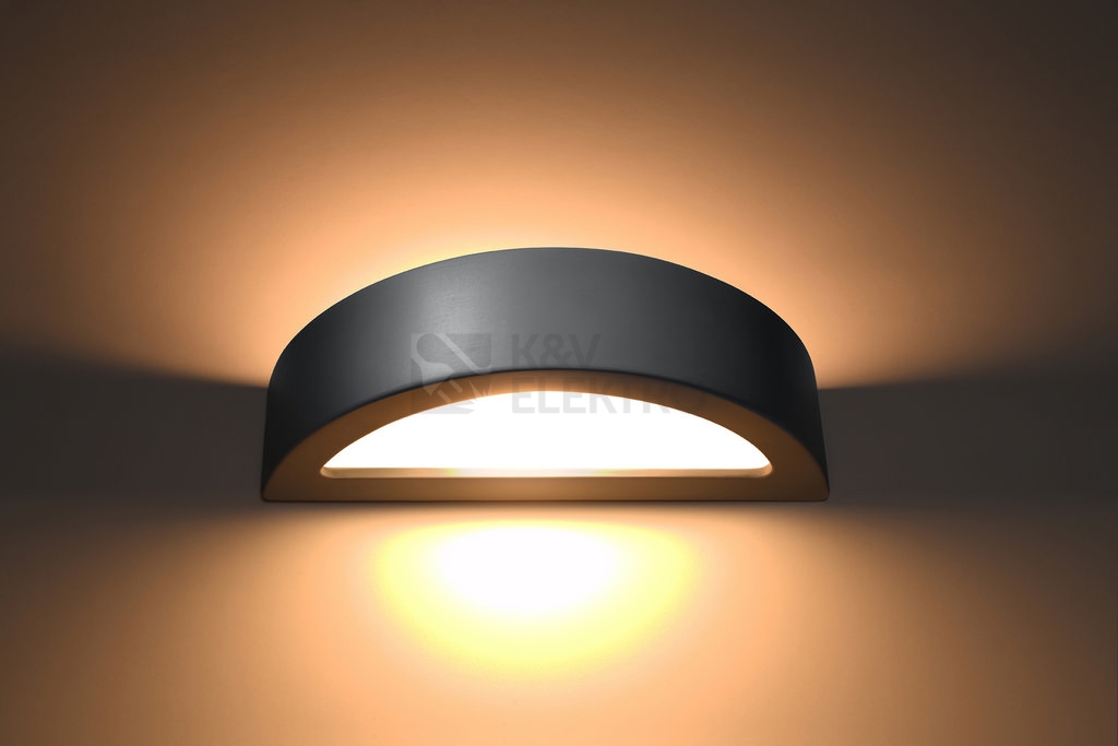 Obrázek produktu Nástěnné keramické svítidlo SOLLUX Atena E27 1x60W bez zdroje SL.0873 šedá 2