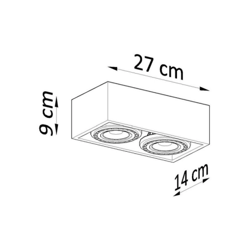 Stropní svítidlo SOLLUX Quatro 2 GU10 2x40W bez zdroje SL.0884 beton (obrázek 3)