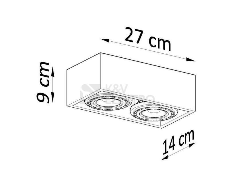 Obrázek produktu Stropní svítidlo SOLLUX Quatro 2 GU10 2x40W bez zdroje SL.0884 beton 3