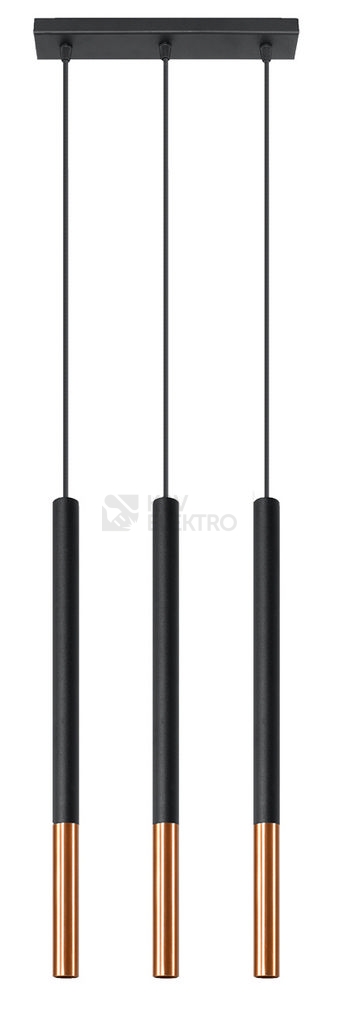Obrázek produktu Lustr SOLLUX Mozaica 3l G9 3x40W bez zdroje SL.0889 černá/měď 0
