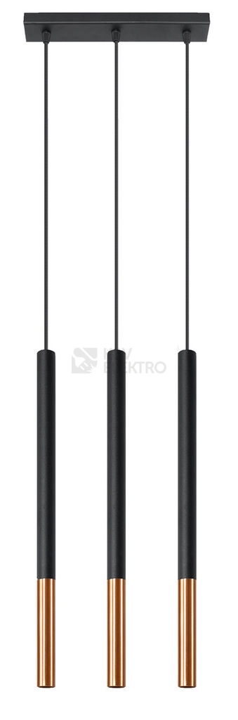 Obrázek produktu Lustr SOLLUX Mozaica 3l G9 3x40W bez zdroje SL.0889 černá/měď 0