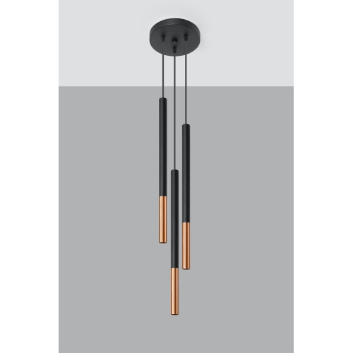 Lustr SOLLUX Mozaica 3p G9 3x40W bez zdroje SL.0890 černá/měď