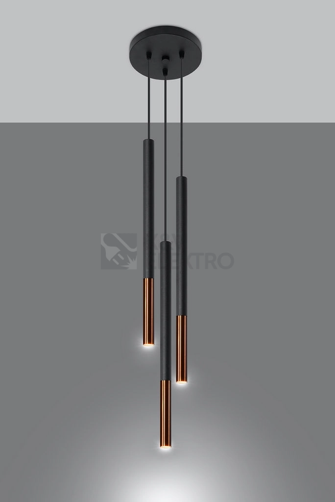 Obrázek produktu Lustr SOLLUX Mozaica 3p G9 3x40W bez zdroje SL.0890 černá/měď 2