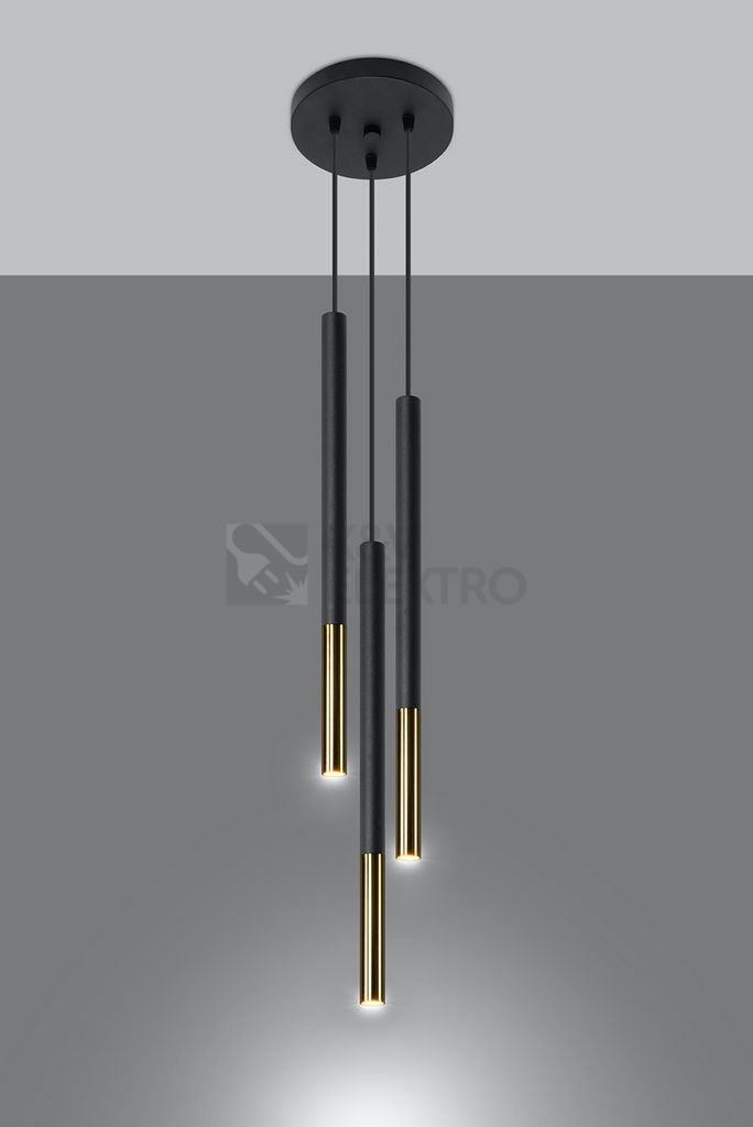 Obrázek produktu Lustr SOLLUX Mozaica 3p G9 3x40W bez zdroje SL.0893 černá/zlato 2