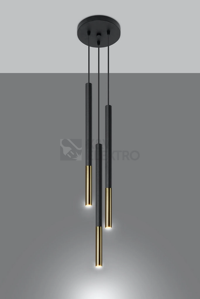 Obrázek produktu Lustr SOLLUX Mozaica 3p G9 3x40W bez zdroje SL.0893 černá/zlato 2