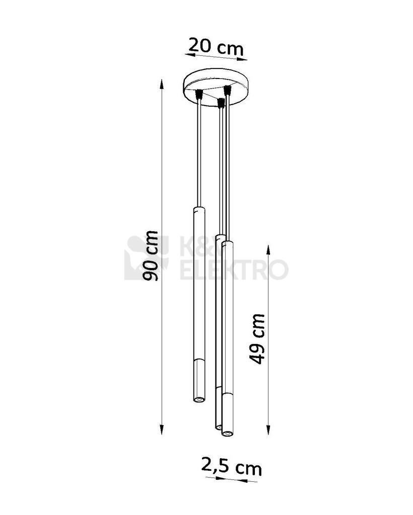 Obrázek produktu Lustr SOLLUX Mozaica 3p G9 3x40W bez zdroje SL.0893 černá/zlato 3