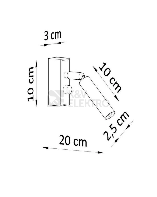 Obrázek produktu Nástěnné bodové svítidlo SOLLUX Eyetech 1 G9 1x40W bez zdroje SL.0902 3