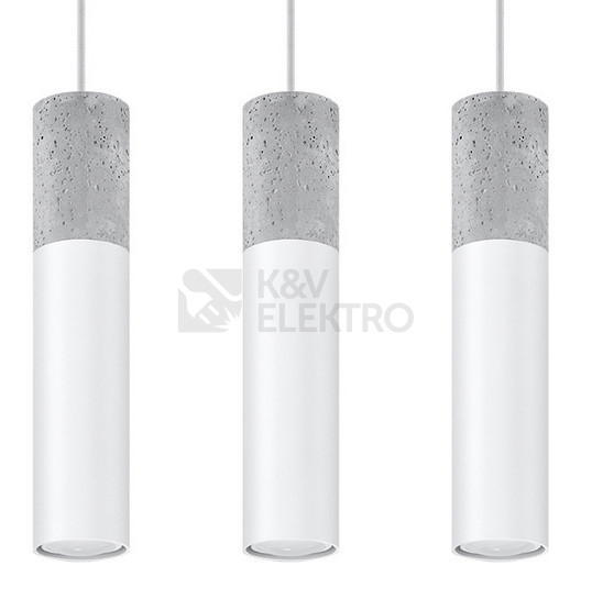 Obrázek produktu  Závěsné svítidlo Sollux BORGIO 3xGU10 SL.0649 3x40W bílá/šedá 0