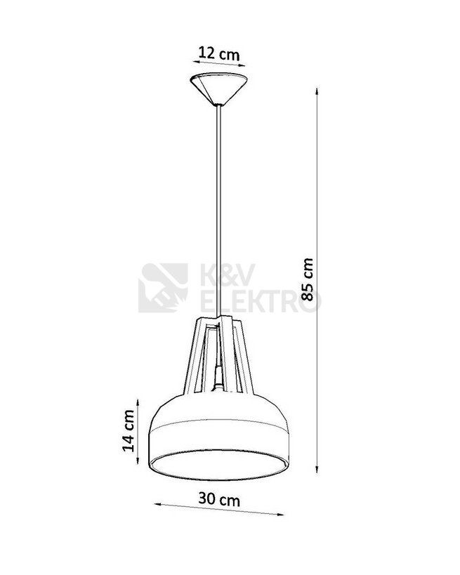 Obrázek produktu Závěsné svítidlo Sollux SL.0387 E27 60W bílá/černá 3