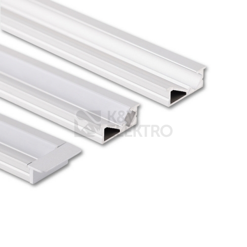 Vestavný hliníkový profil McLED VE 24x10mm s mléčným difuzorem 2M ML-761.029.74.2