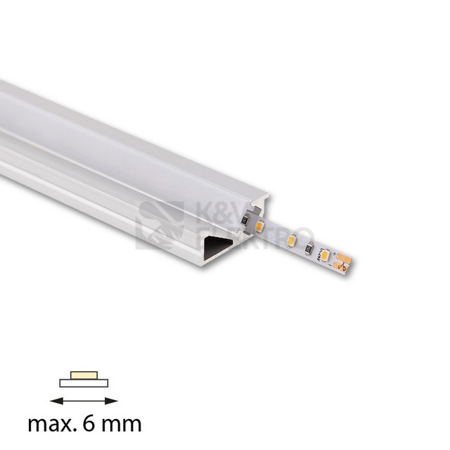 Obrázek produktu Vestavný hliníkový profil McLED VE 24x10mm s mléčným difuzorem 2M ML-761.029.74.2 7