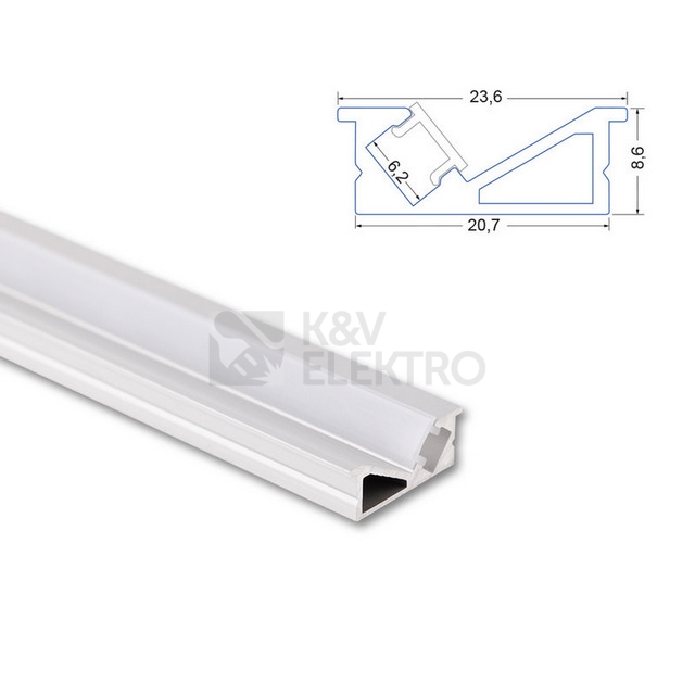 Obrázek produktu Vestavný hliníkový profil McLED VE 24x10mm s mléčným difuzorem 2M ML-761.029.74.2 9
