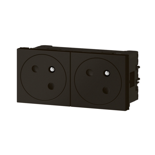 Legrand Mosaic Link dvojzásuvka 079192L černá otočená 45°