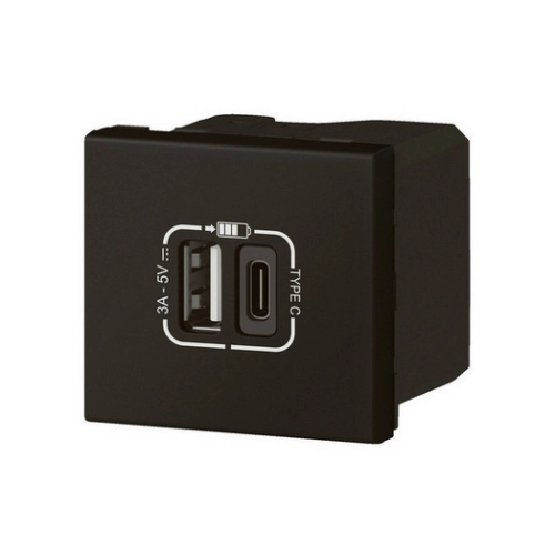 Legrand Mosaic nabíječka USB A+C 3A 15W černá 079193L (obrázek 3)
