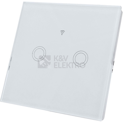 Bezdrátový spínač Greenlux GXSH041 WiFi 2SWITCH bílé sklo